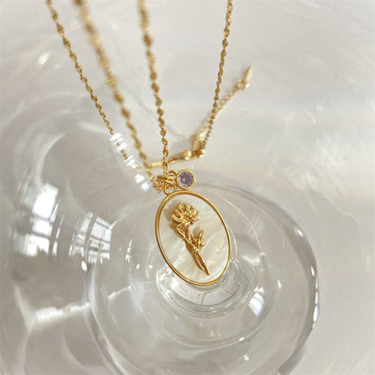Birth Month Flower Necklace