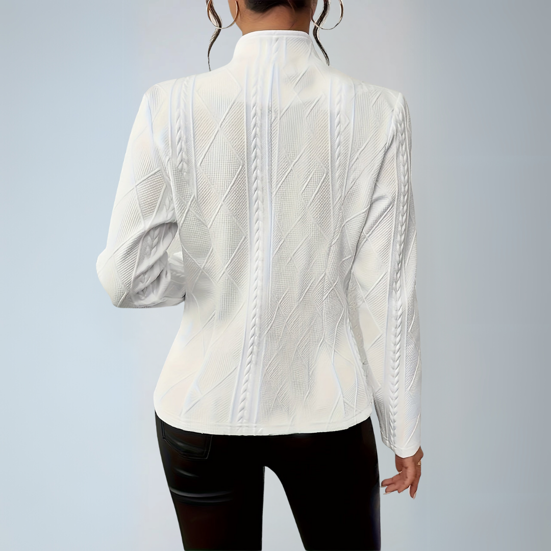 Black Blazer Ladies Elegant Texture Rayon Polyester Spandex