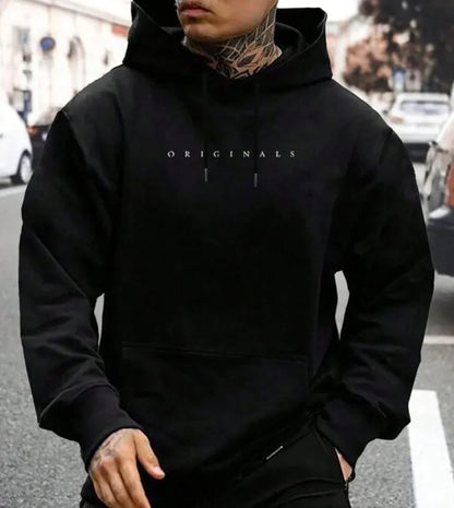 Black Hoodie Men's Casual Cotton Comfortable Fit
