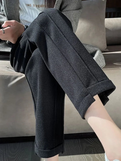 Black Women's Elegant Style Pantaloons Polyester