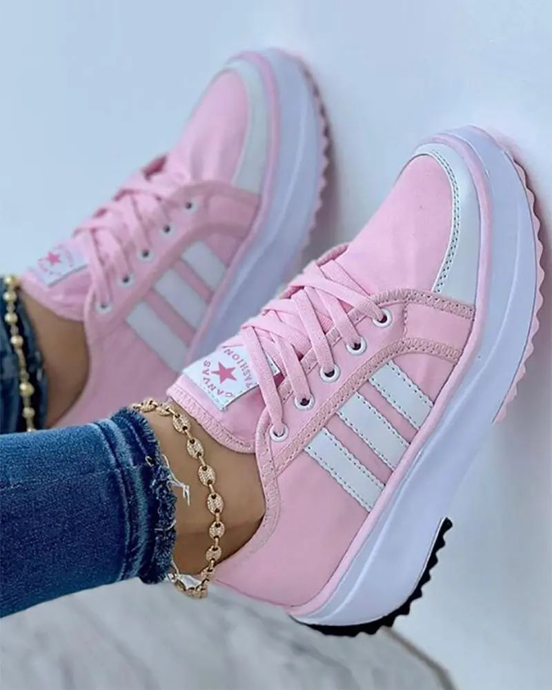Black Women's Sneakers Breathable Canvas With Non-Slip Rubber Sole