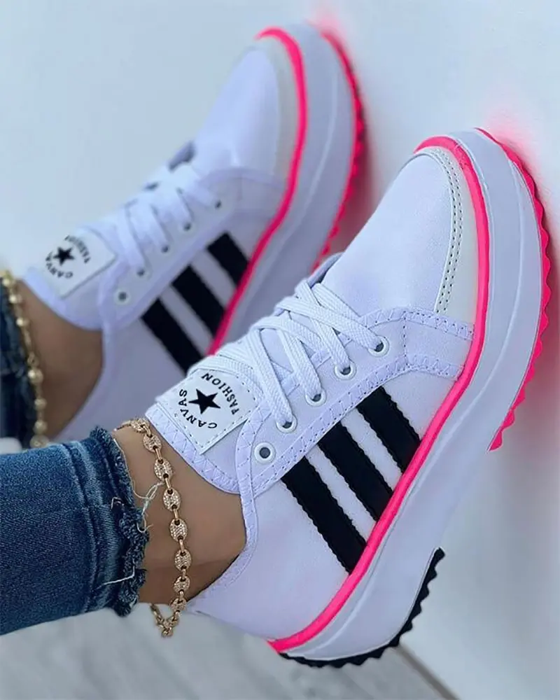 Black Women's Sneakers Breathable Canvas With Non-Slip Rubber Sole