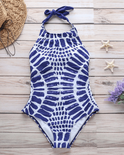 Black and white swimming costume