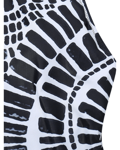 Black and white swimming costume