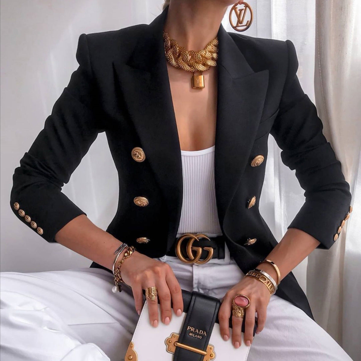 Blazer Ladies Waisted Luxury Fabric for Professional and Casual Occasions