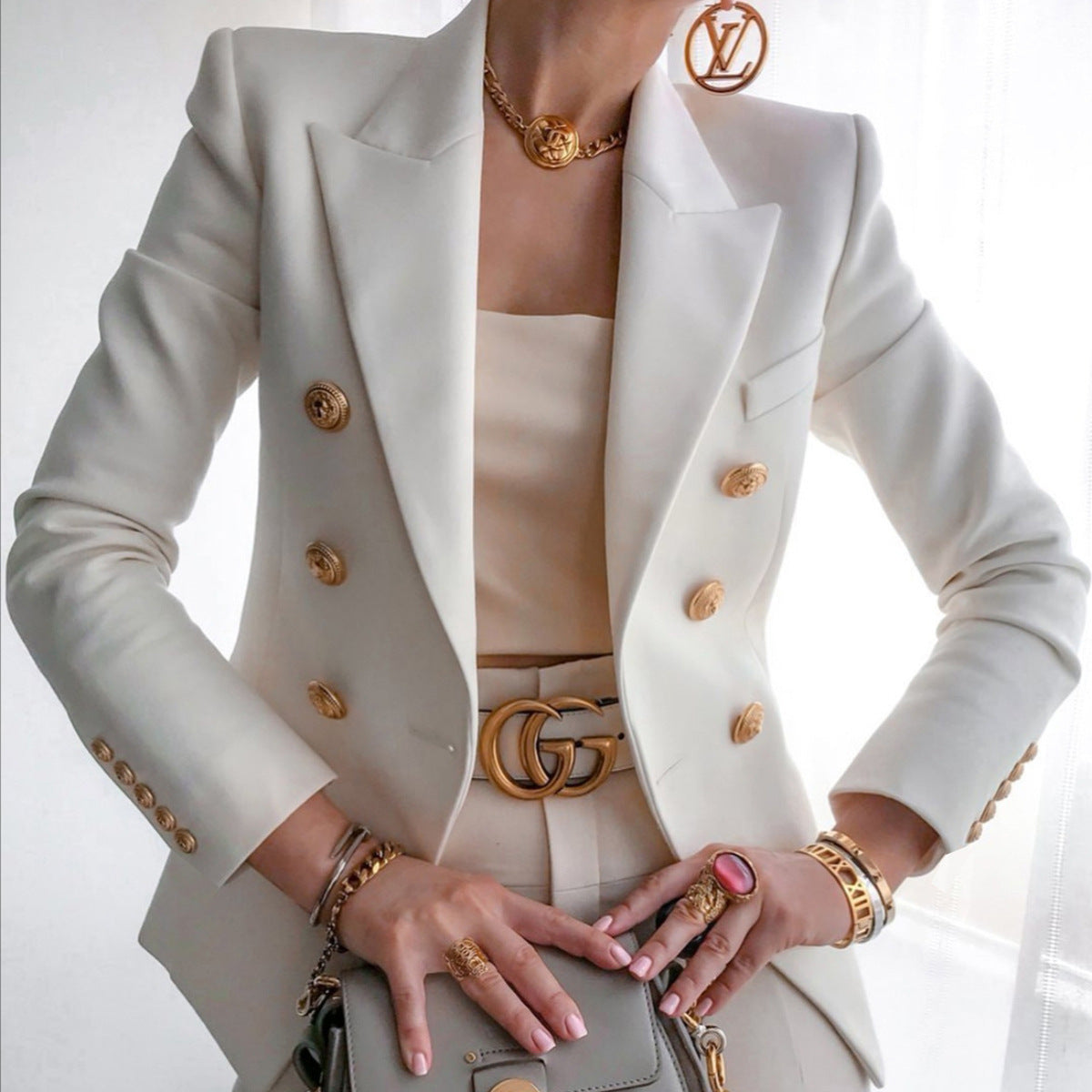 Blazer Ladies Waisted Luxury Fabric for Professional and Casual Occasions