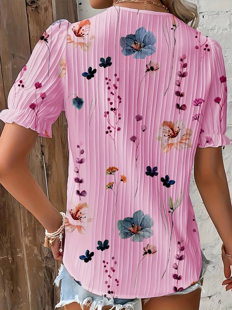 Blouse Ladies V-neck Spring Stylish Lightweight Casual Elegant Cut