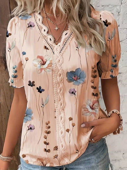 Blouse Ladies V-neck Spring Stylish Lightweight Casual Elegant Cut