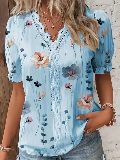 Blouse Ladies V-neck Spring Stylish Lightweight Casual Elegant Cut