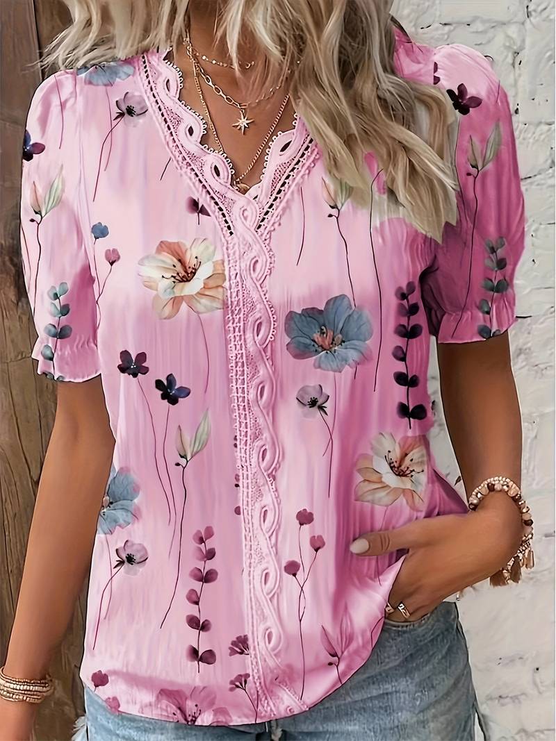 Blouse Ladies V-neck Spring Stylish Lightweight Casual Elegant Cut