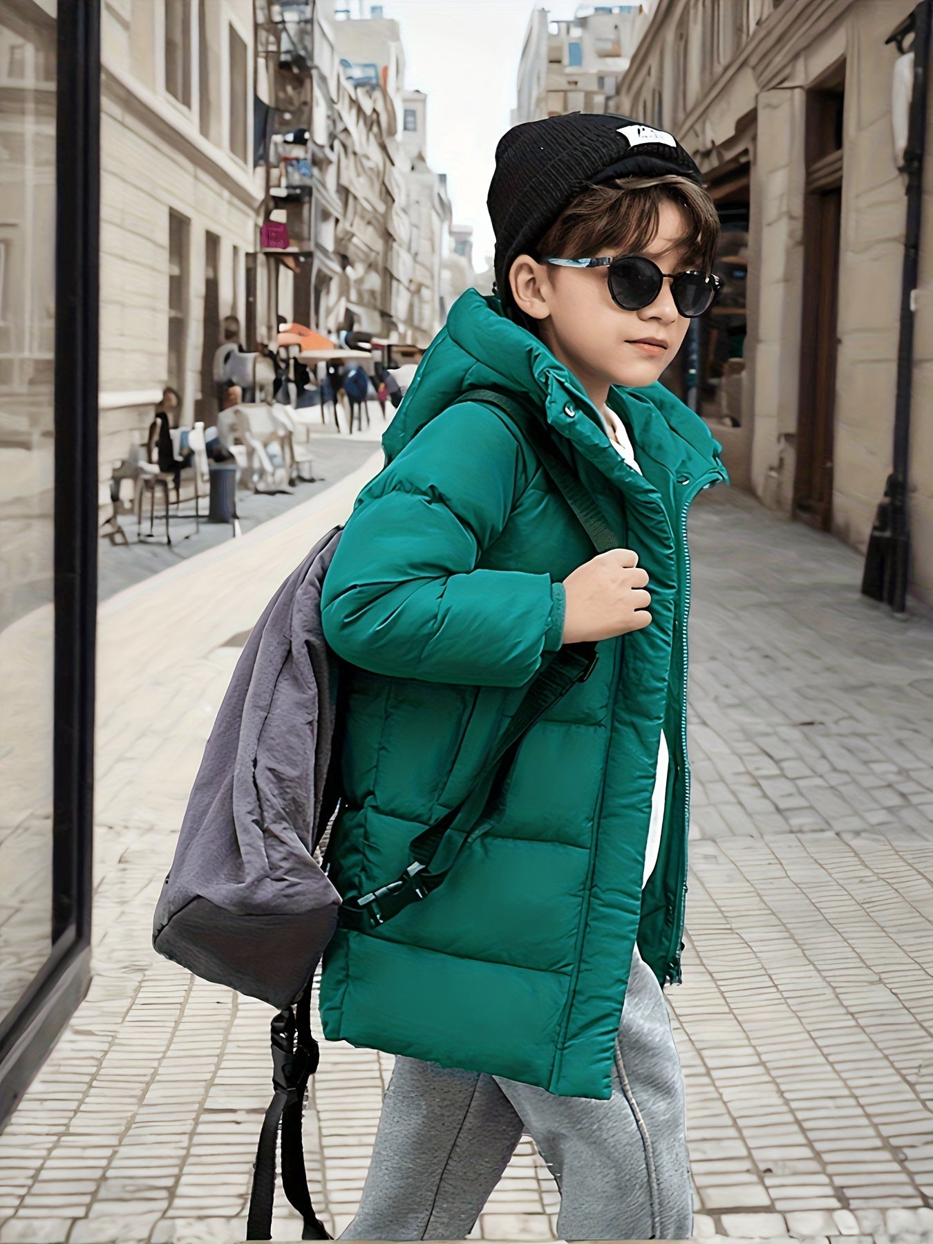 Boys' Half-length Jacket Breathable Water Repellent With Zipper