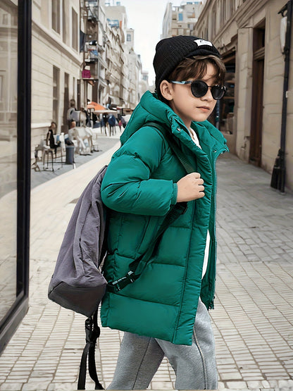 Boys' Half-length Jacket Breathable Water Repellent With Zipper