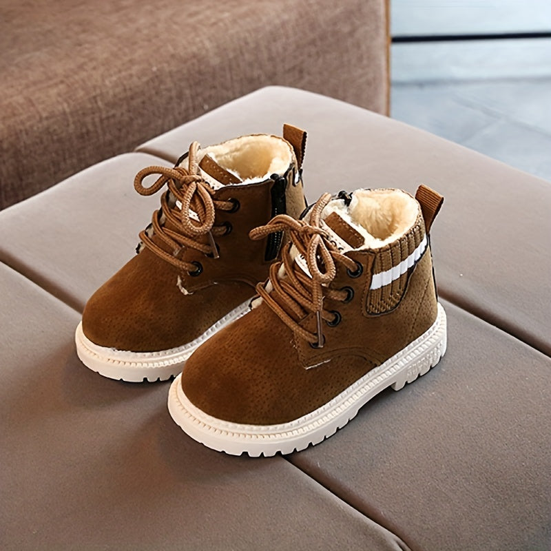 Boys' Outdoor Ankle Boots With Fleece Lining and Waterproof Material