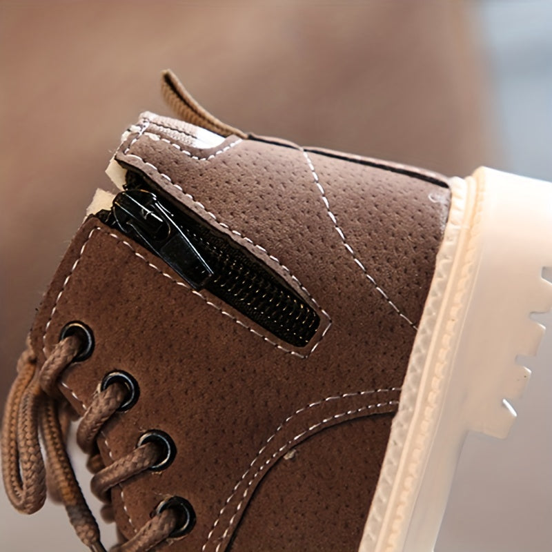 Boys' Outdoor Ankle Boots With Fleece Lining and Waterproof Material