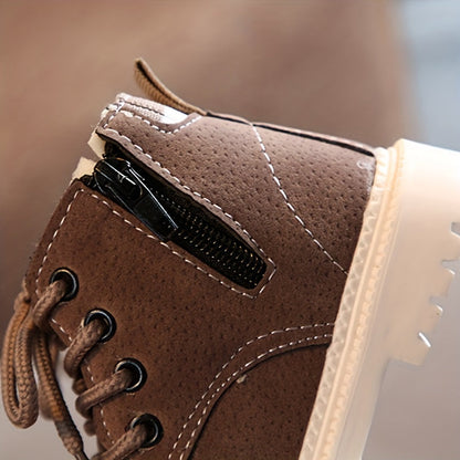 Boys' Outdoor Ankle Boots With Fleece Lining and Waterproof Material