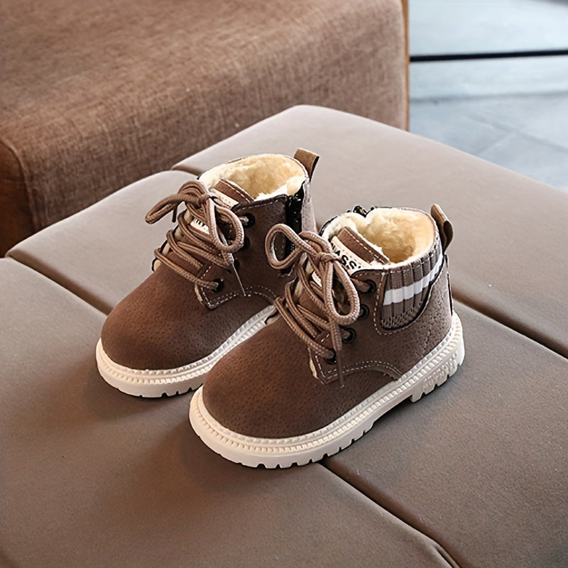 Boys' Outdoor Ankle Boots With Fleece Lining and Waterproof Material