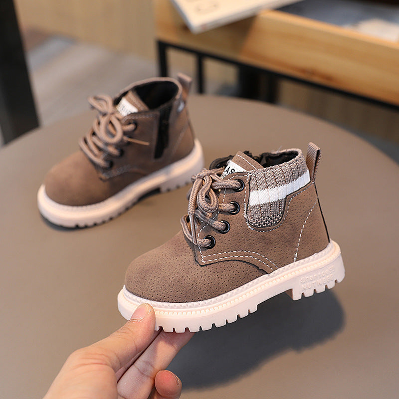 Boys' Outdoor Ankle Boots With Fleece Lining and Waterproof Material