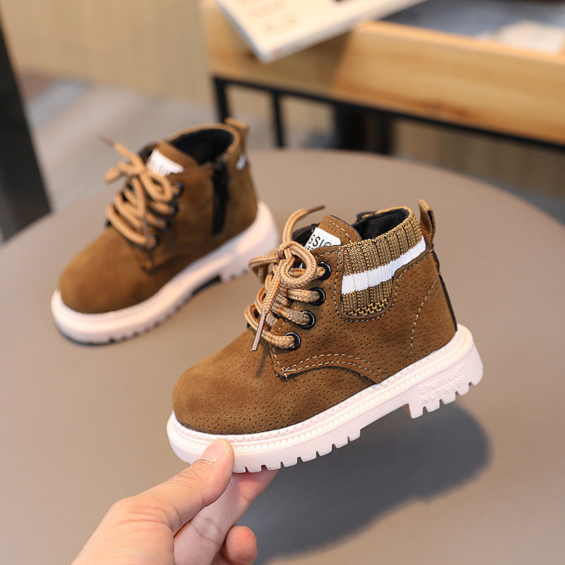 Boys' Outdoor Ankle Boots With Fleece Lining and Waterproof Material