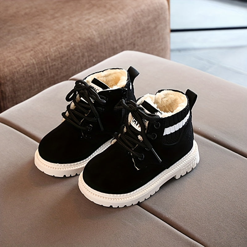 Boys' Outdoor Ankle Boots With Fleece Lining and Waterproof Material