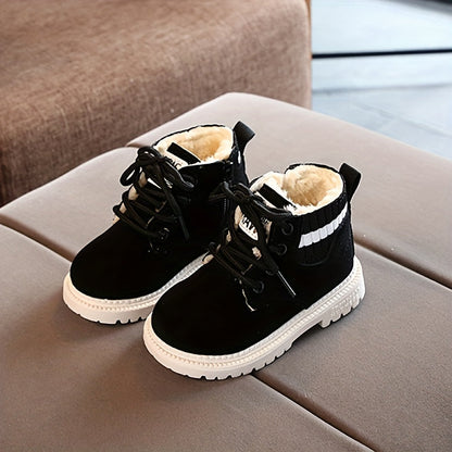 Boys' Outdoor Ankle Boots With Fleece Lining and Waterproof Material