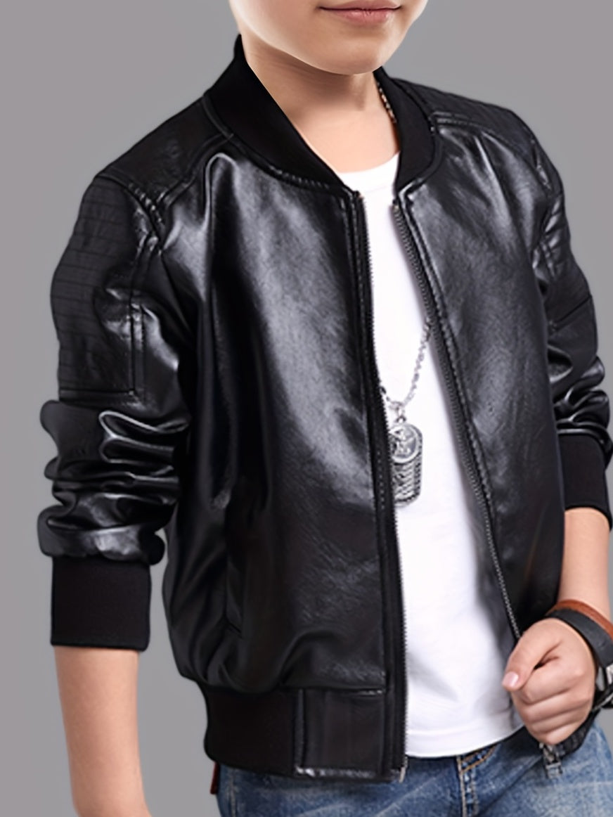 Boys' Winter Jacket Water Repellent With Stand-up Collar And Zipper