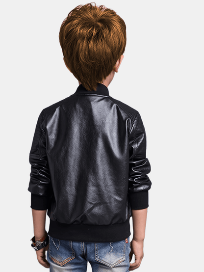 Boys' Winter Jacket Water Repellent With Stand-up Collar And Zipper