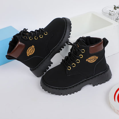 Boys' boots with zip fastener and durable non-slip sole