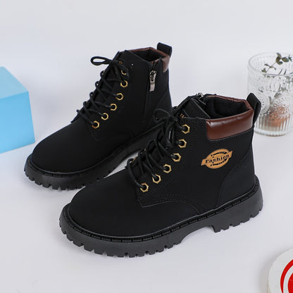 Boys' boots with zip fastener and durable non-slip sole