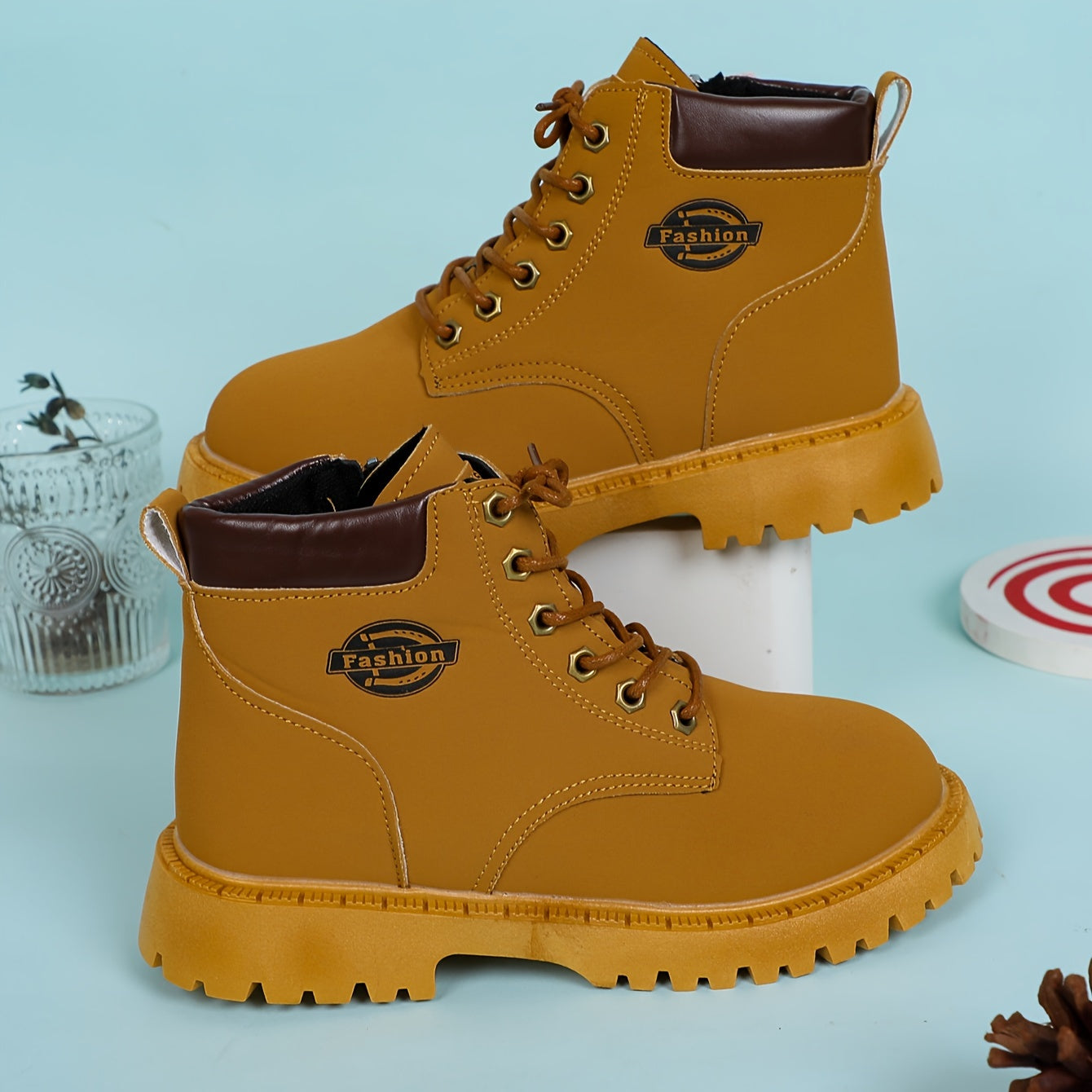 Boys' boots with zip fastener and durable non-slip sole