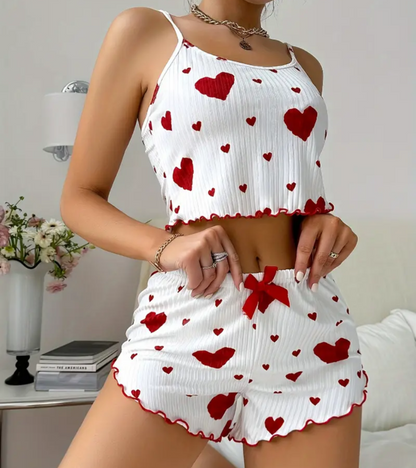 Breathable heart-shaped nightwear for women
