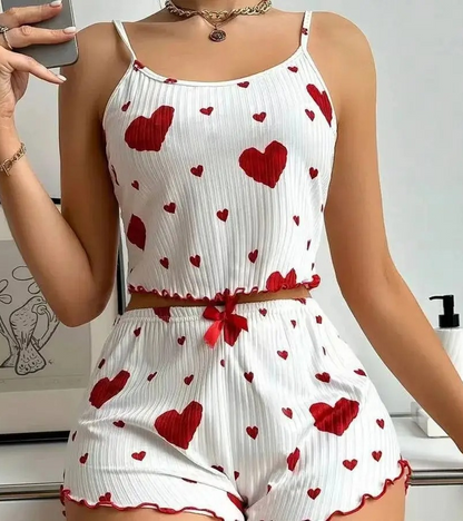 Breathable heart-shaped nightwear for women