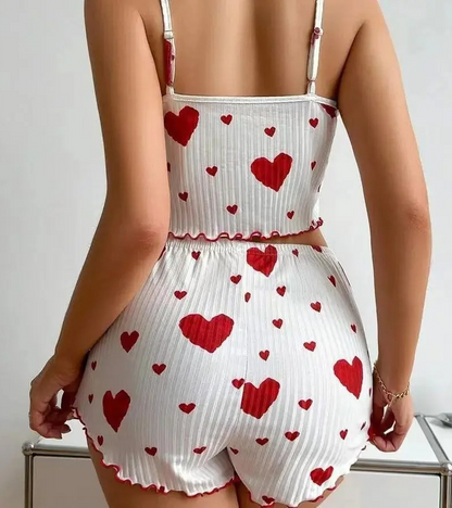 Breathable heart-shaped nightwear for women