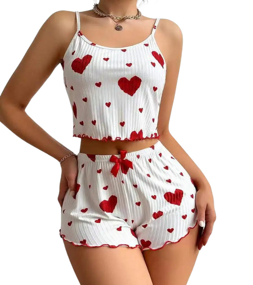 Breathable heart-shaped nightwear for women