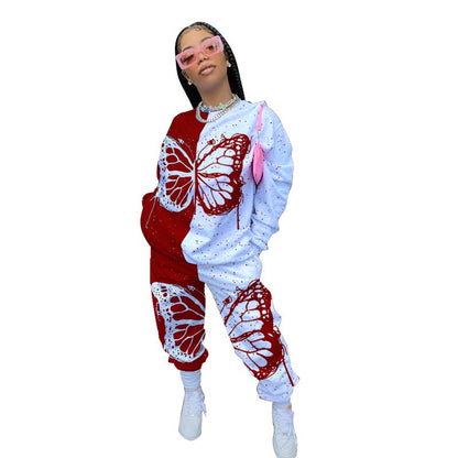 Butterfly Print Cotton Tracksuit