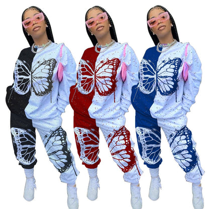 Butterfly Print Cotton Tracksuit