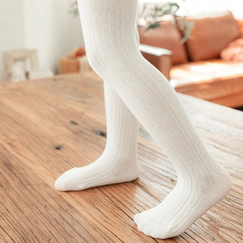 Cable-knit tights for girls