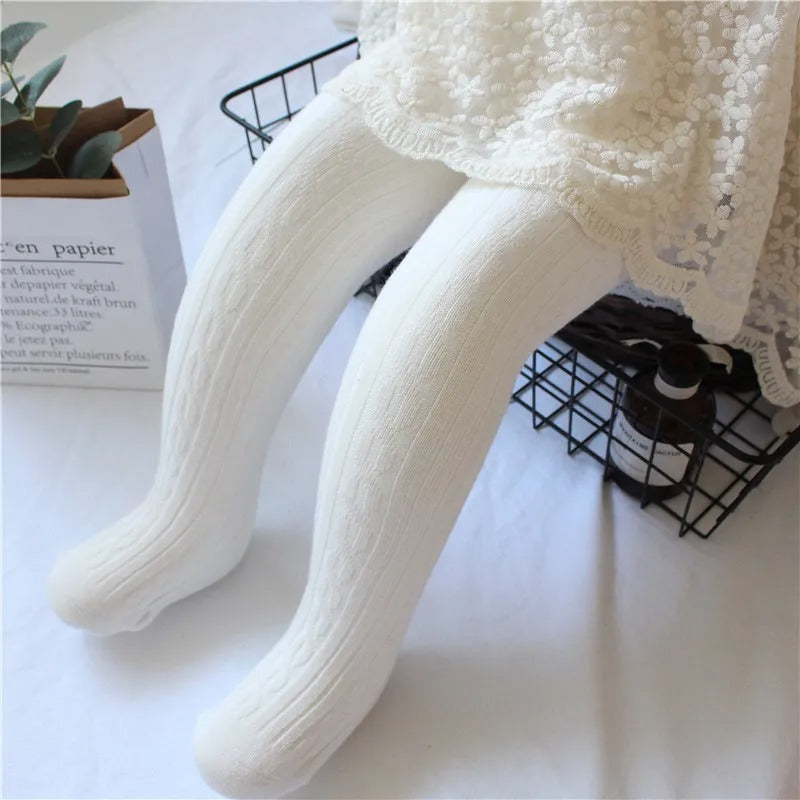 Cable-knit tights for girls
