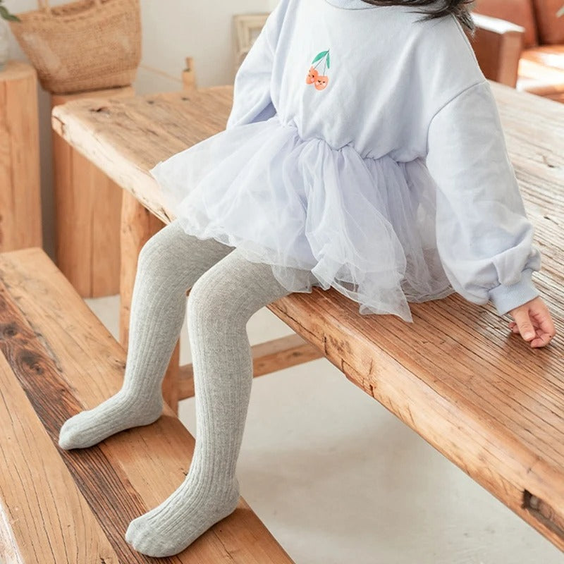 Cable-knit tights for girls