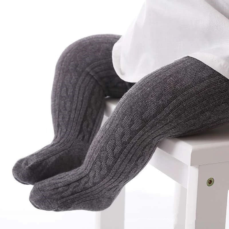 Cable-knit tights for girls