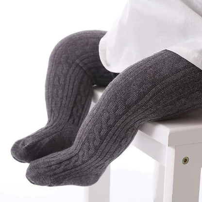 Cable-knit tights for girls