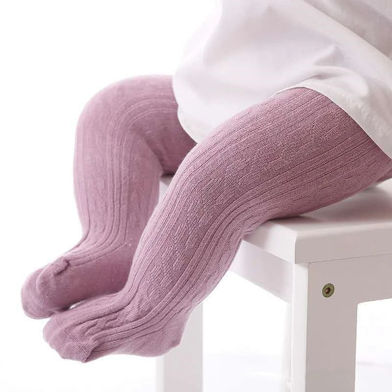 Cable-knit tights for girls