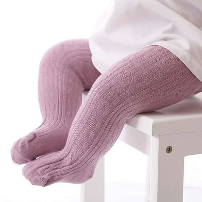 Cable-knit tights for girls