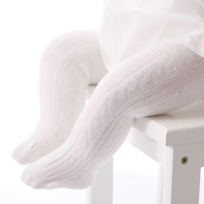 Cable-knit tights for girls