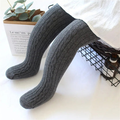 Cable-knit tights for girls