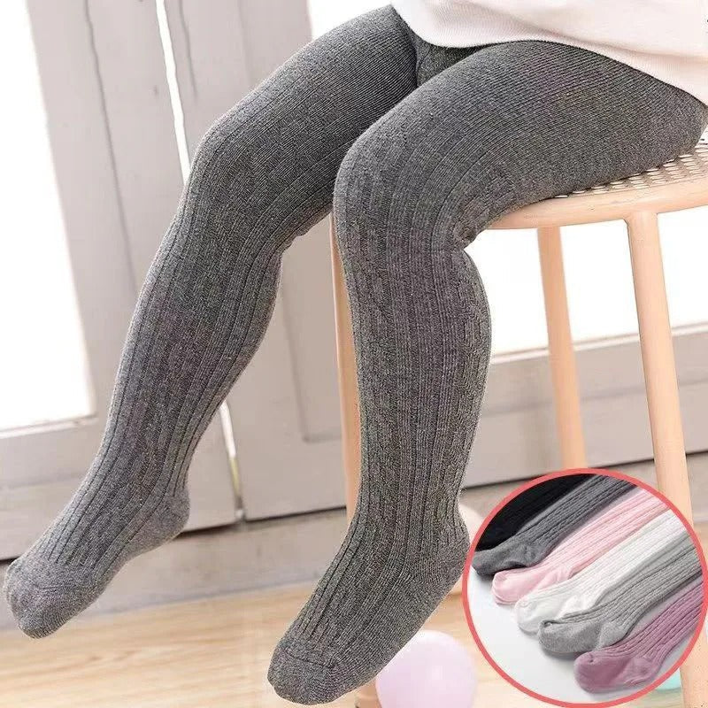 Cable-knit tights for girls