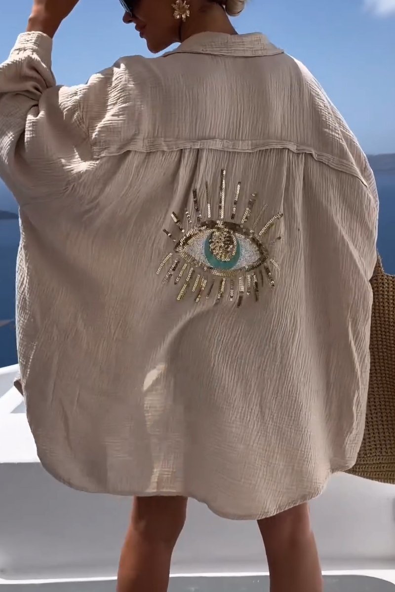 Casual Shirt with All-Seeing Eye for Women