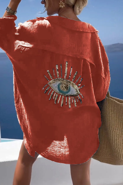 Casual Shirt with All-Seeing Eye for Women