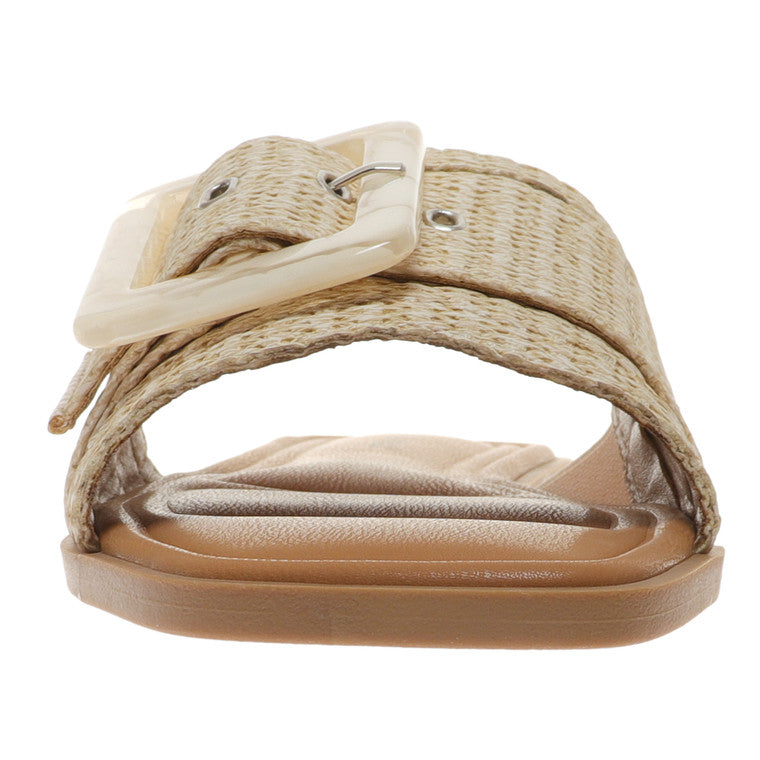 Casual Sandals with Buckle Natural Colour