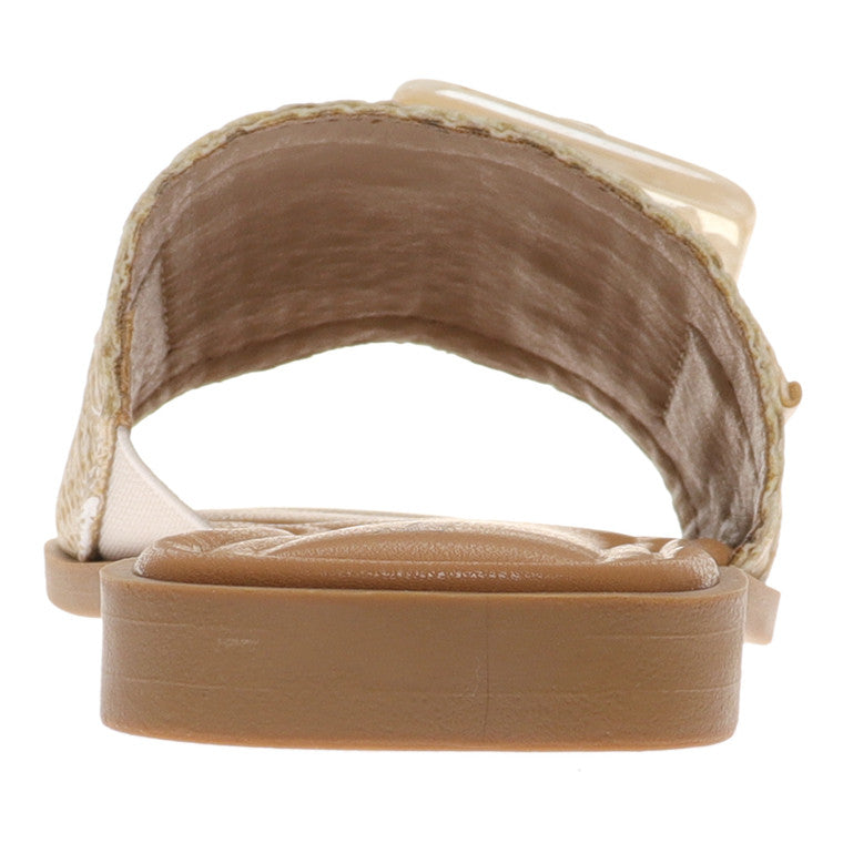 Casual Sandals with Buckle Natural Colour
