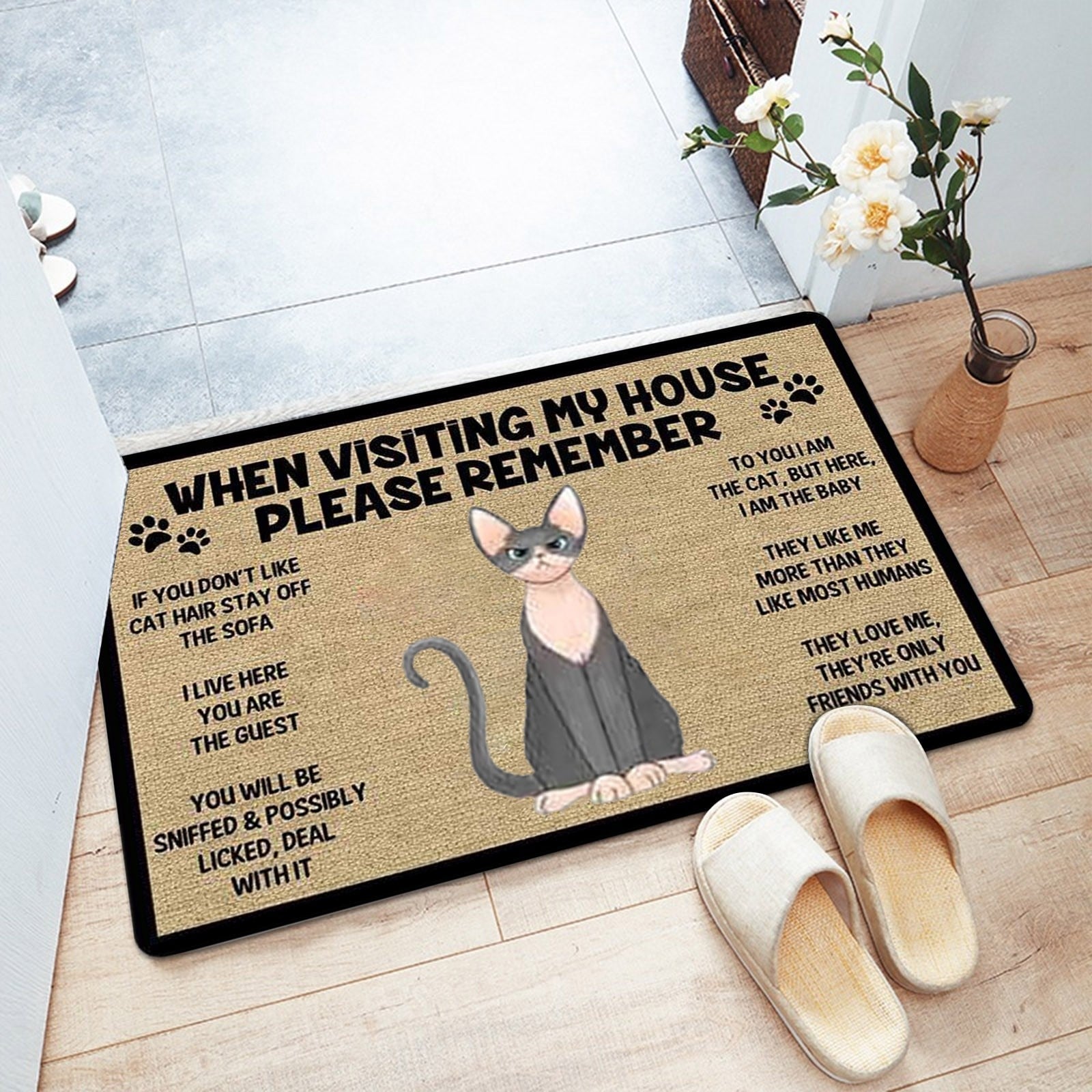 Cat welcome mat